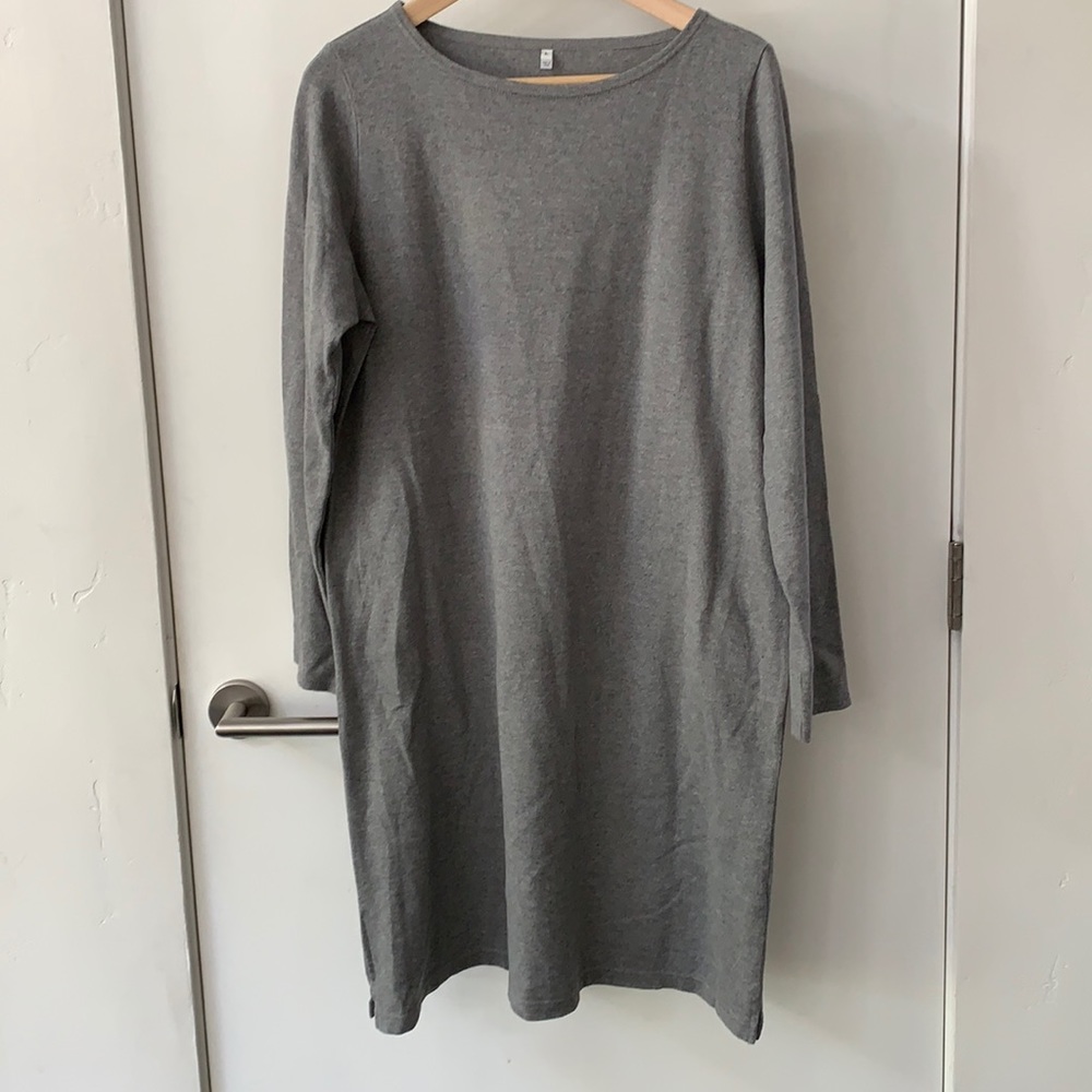 Long Sleeve Muji grey T-shirt dress